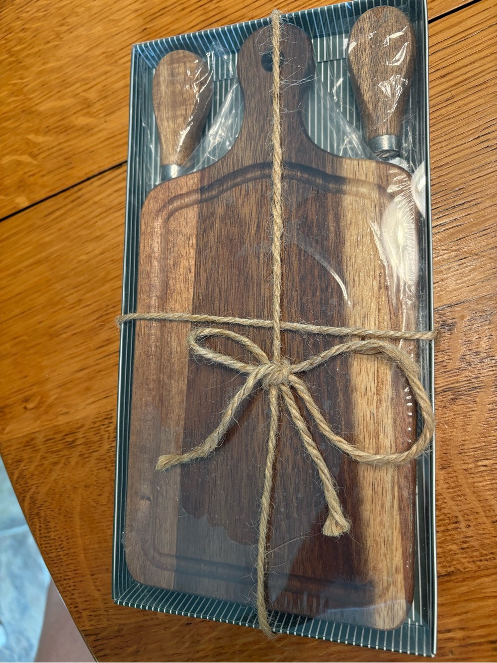 Amazon Dark Brown Acacia Wood Serving Board with Utensils